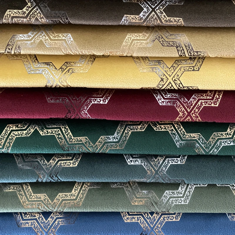 Best selling cheap golden bronzed holland velvet fabric for sofa 100% polyester fabric new design