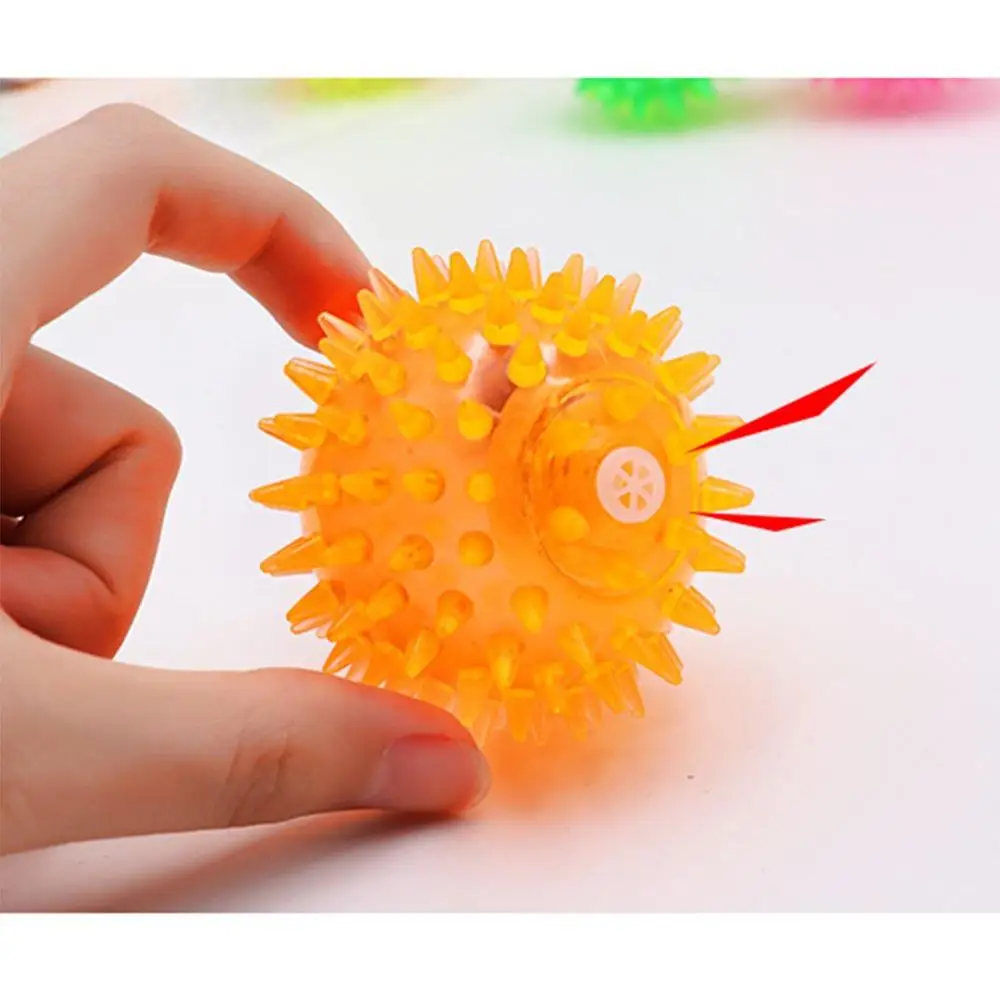 LED Light Up Stress Squeaking Bounce Balls for Adult Children Colorful Flashing Squeeze Spike Balls