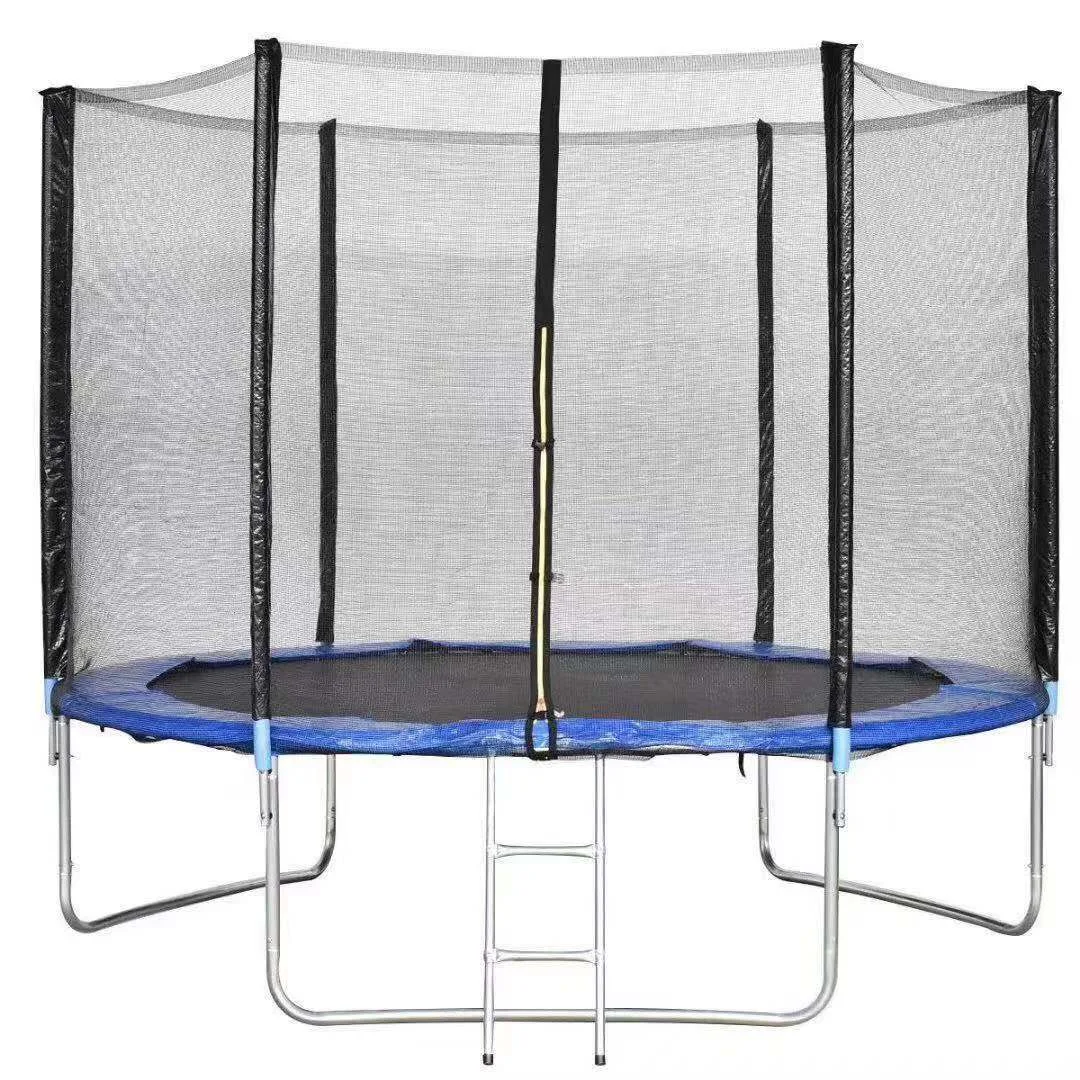 Outdoor Trampoline Big Size 14ft Recreational Trampoline For Adults And Child With Ladder Safety Round Net And Basketball Hoop