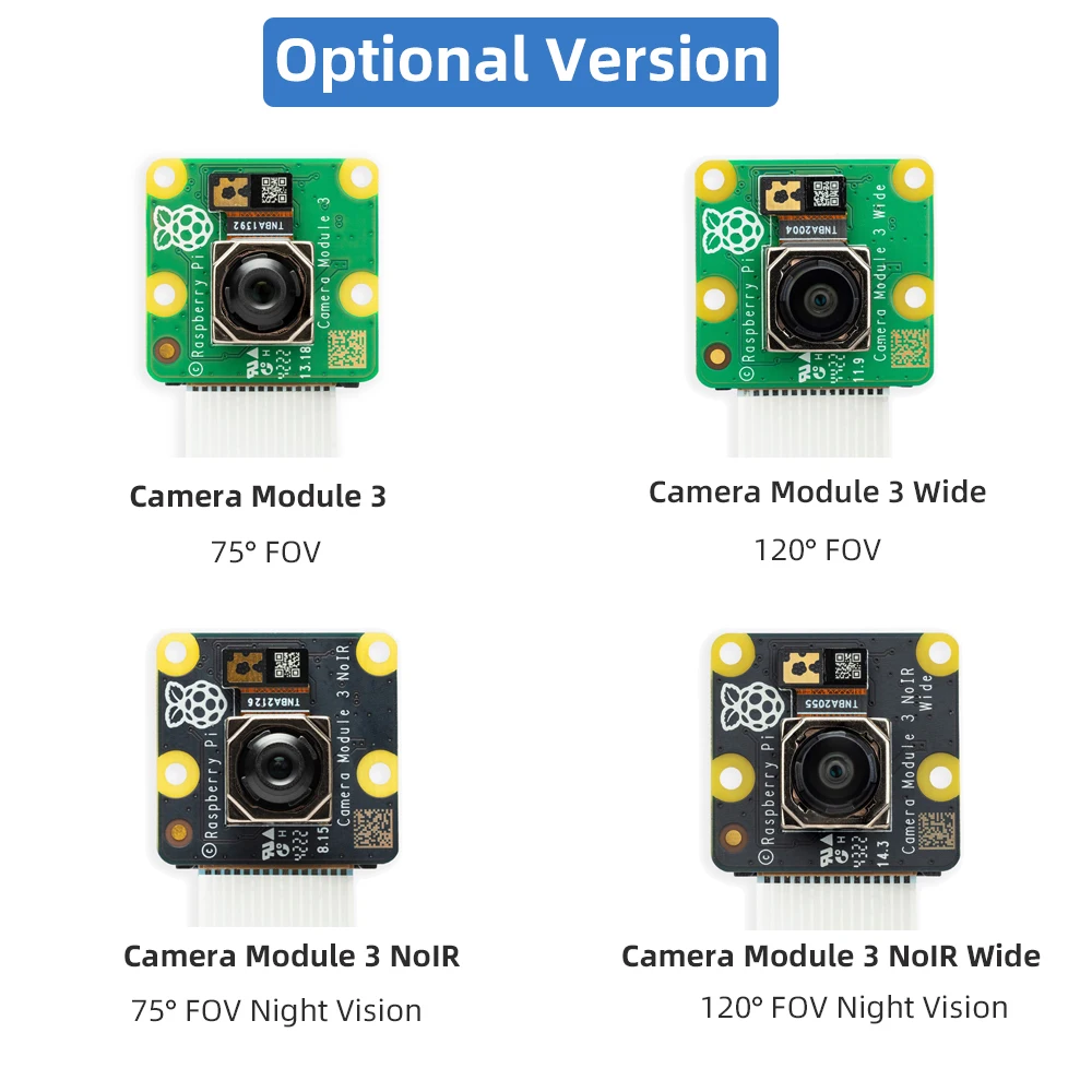 Raspberry Pi Camera Module 3 IMX708 Auto-Focus 75/120 Degree FOV Highly Detailed Optional Optional NoIR Version for Pi 4B 3B+ 3B