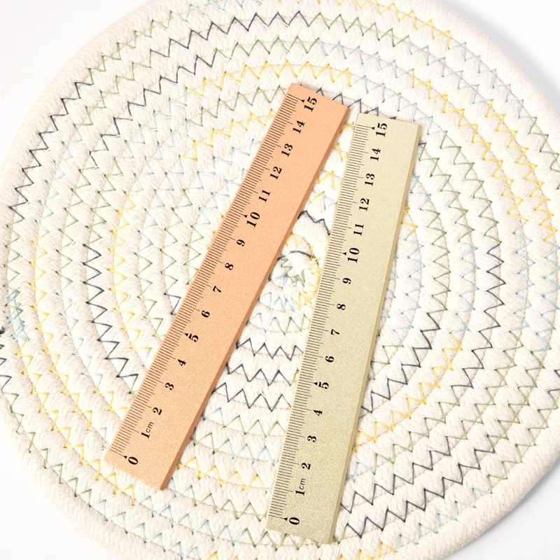 2019 Лидер продаж завод 15 см с металлическими заклепками; Туфли-лодочки сплав линейка цвета розового золота для High-End канцелярских принадлежностей