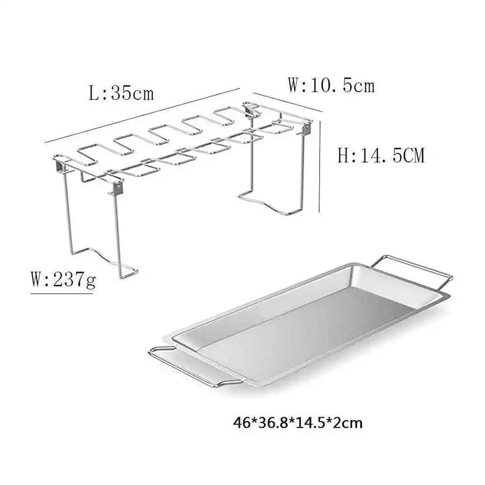 Chicken Wing Leg Rack for Grill Smoker Oven Stainless Steel Vertical Roaster Stand in BBQ Safe Barbecue