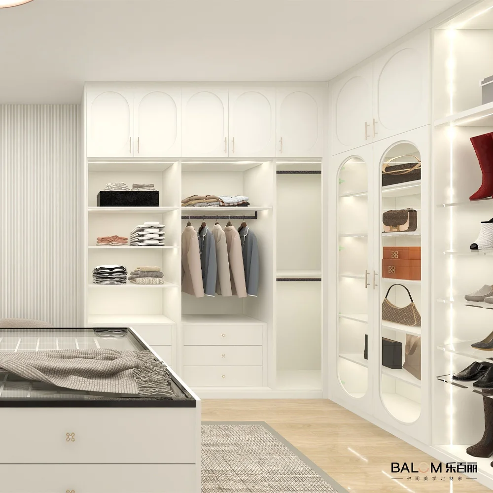 Bedroom Furniture Modular Wooden Custom Modern Design Walk in Closet Wardrobes Open Style Cabinet