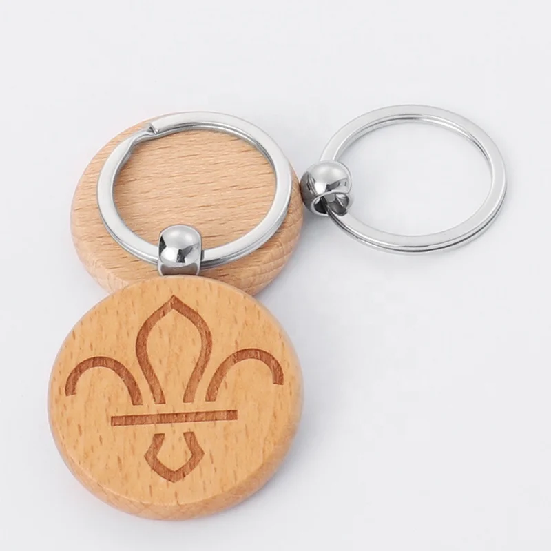 ODM Blank Small Co2 Laser Engraver Key Holder Keychain Wooden Wholesale