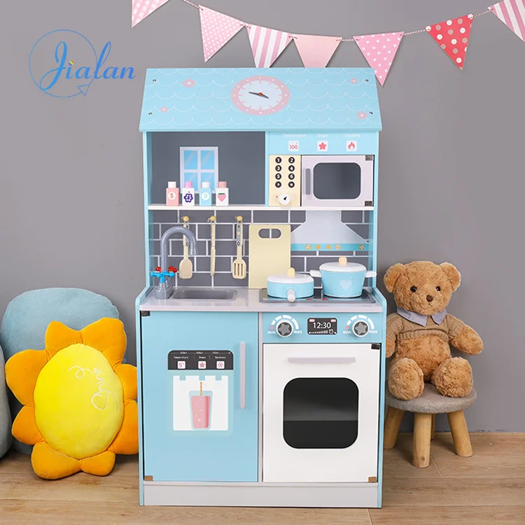 2-In-9 Toy Combination Kitchen Toys For Girls Children Big New Style 2022 Wooden House For Children Kitchen Set Toys