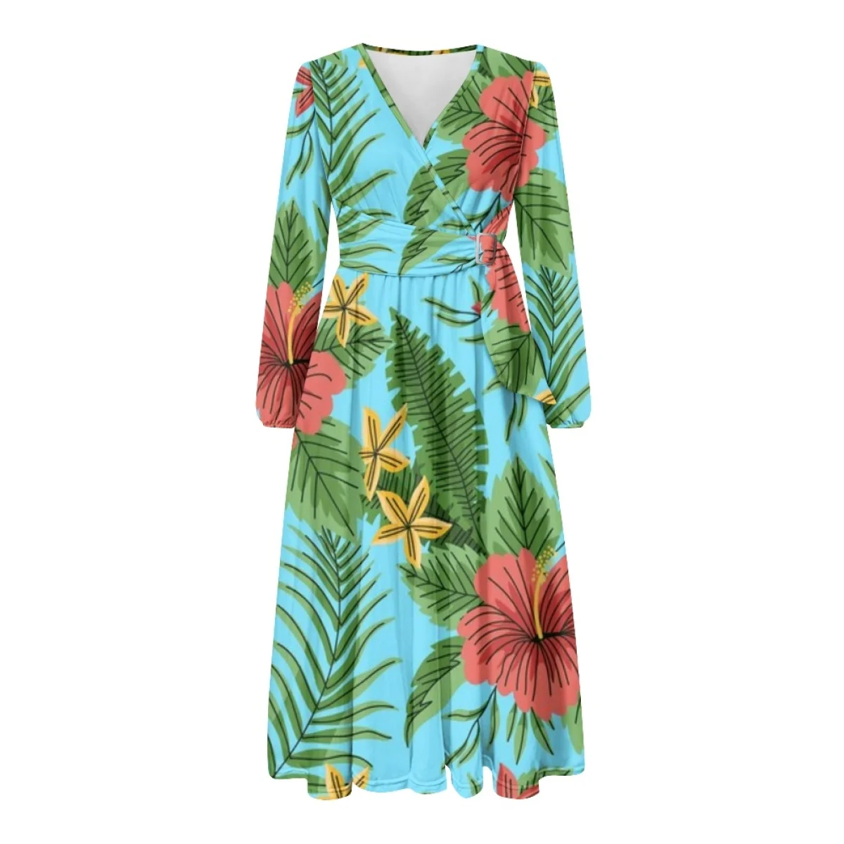 2024 Most Popular Spring Summer Flower Printed Hawaii Dress Design Your Own Image Fancy Dresses For Ladies Look Thin
