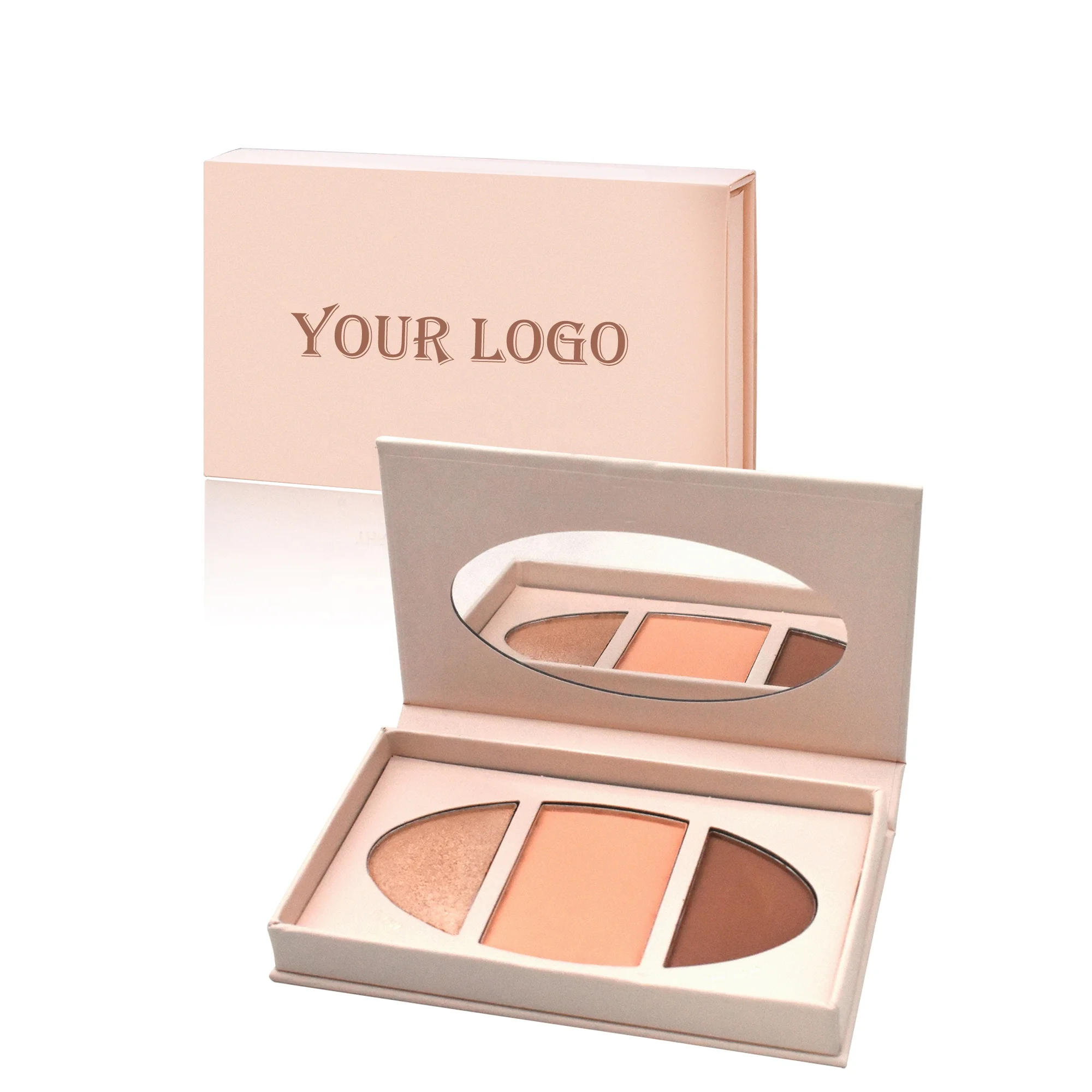 Factory free custom logo-free 3-color blush waterproof blusher