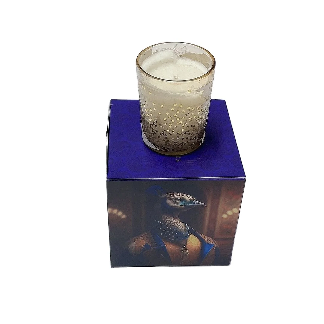 Wholesale custom luxury empty rigid packaging boxes gift 2 piece insert candle box with lid