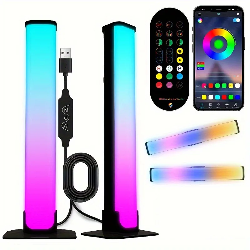Cross Border Direct Sales Usb 24 Key Bluetooth Desktop Ambient Light Pickup Color Home Computer Ambient Light