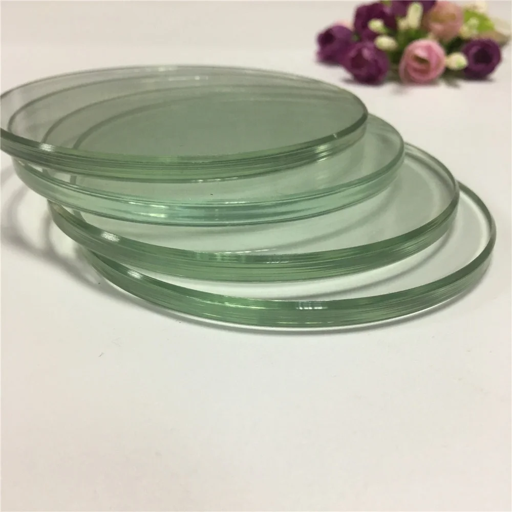 Factory Customized Glass Dongguan glass supply 4mm / 5mm / 6mm flat clear glass circles for outdoor tempered glass panels