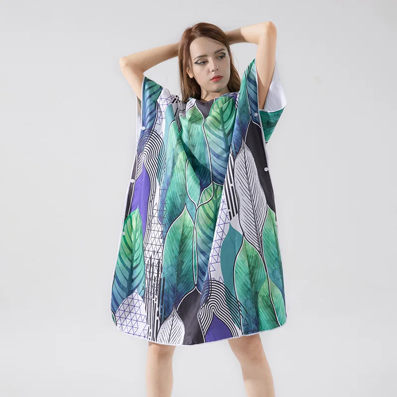 Recycled poncho 100% microfiber hooded towel hooded bathrobe