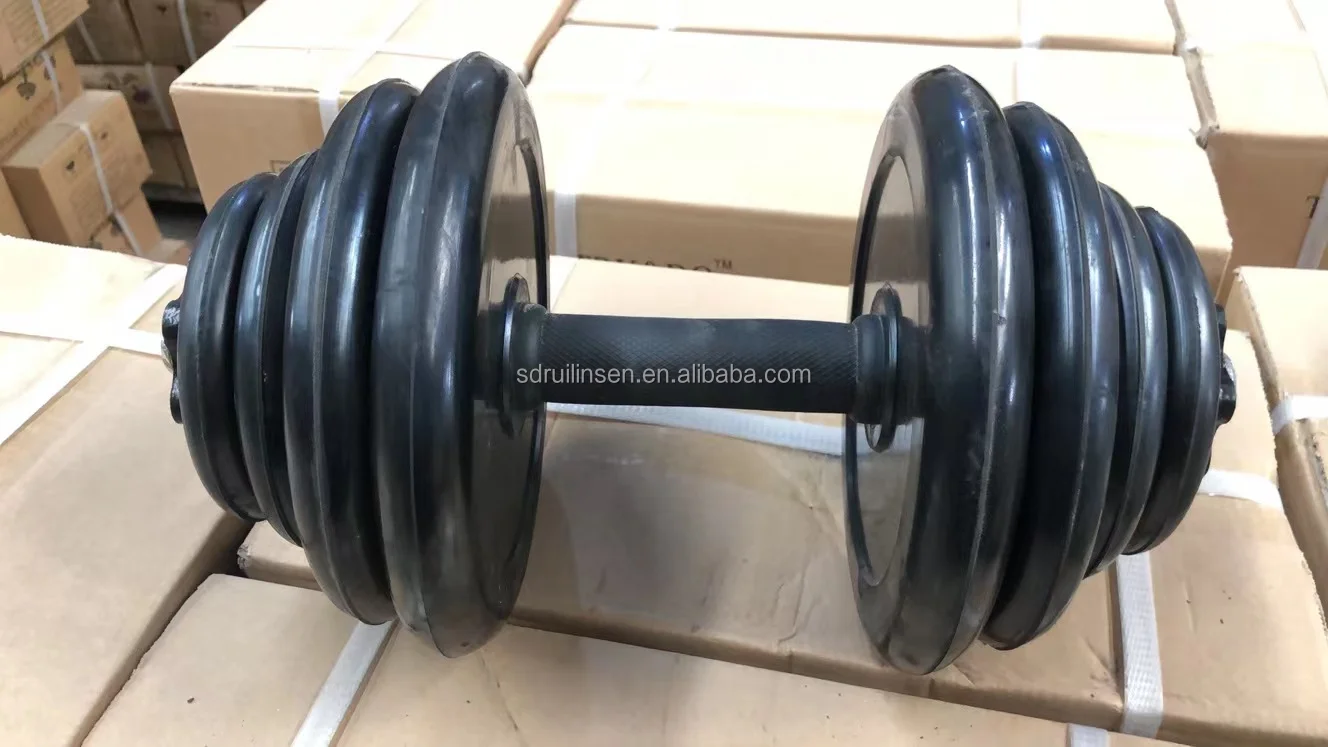 Power Training Dumb Bell Anti-slip Bar Rubber Adjustable Round Dumbbell Set