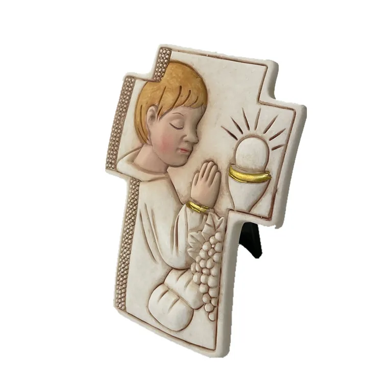 Resin catholic boy First communion memorial party resin ornaments decor