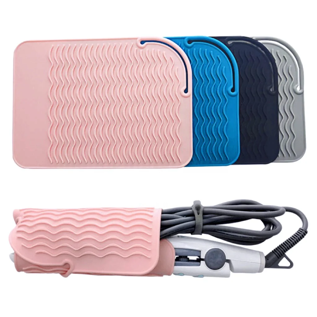 Heat Resistant Silicone Mat for Curling Iron Hair Straightener Flat Iron and Hot Styling Tool