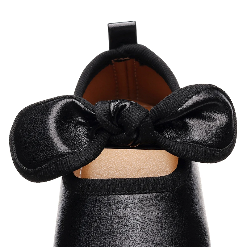 Spring Autumn Children princess kids shoes PU Leather Infant Toddler girls soft sole baby shoes with bowknot