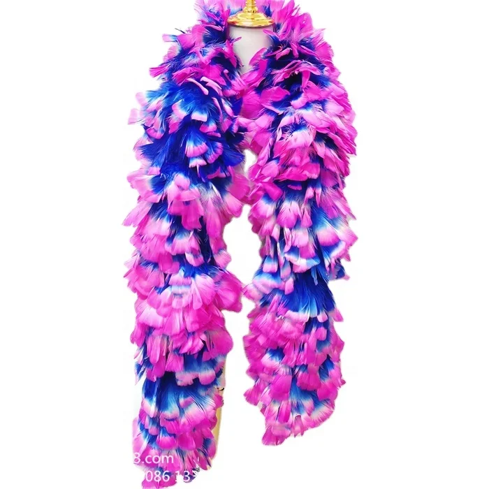 300G bicolor turkey ruff boas for party shawl carnival dancing performance boas