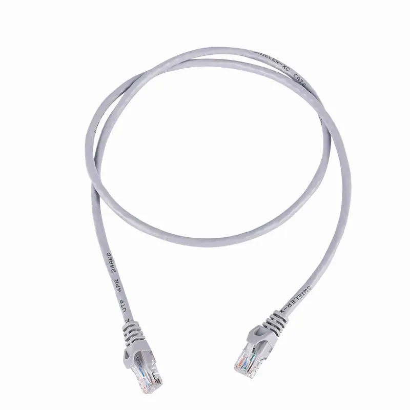 Cat5e UTP Patch Cord 26AWG BC Stranded OFC Copper RJ45 8P8C 100Mbps High Speed Network Patch Cable 1M Grey PVC