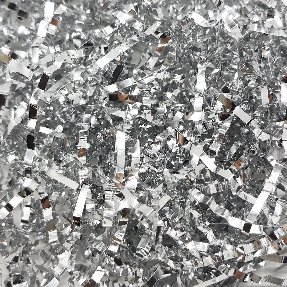 20 Kilogram Metallic Sliver Foil Crinkled Shred Creative Box Filler Shredded Paper For Gift Box Papier Decoupe shredded paper
