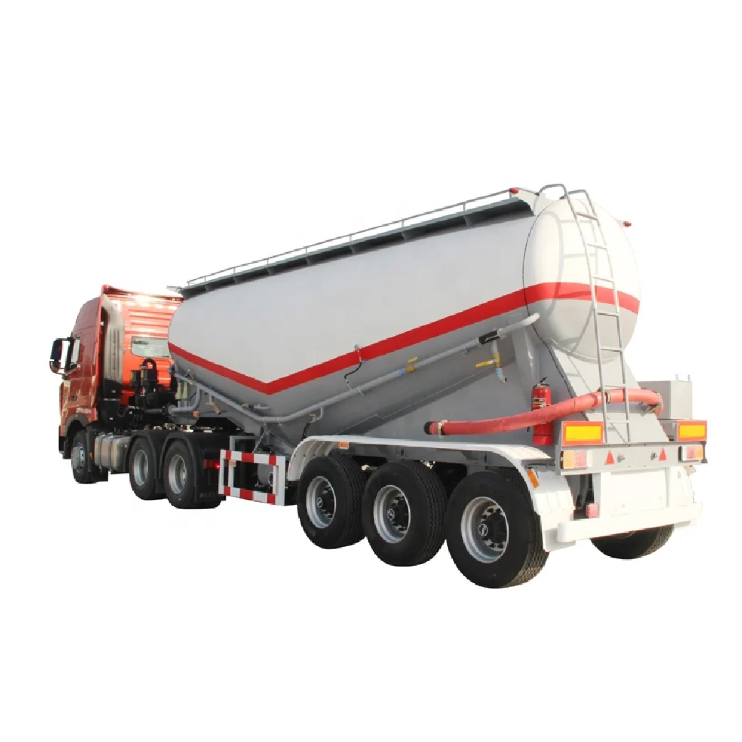 China Famous Brand 3 Axle 40ton 50ton V-Type Bulk Cement Tank Fly Ash Cement Bulker Silo Tanker Trailer Pneumatic for Sale