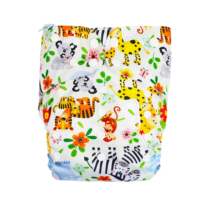 Wholesale One Size Fits All Breathable Soft Washable  AWJ Baby Cloth Diaper Reusable Print PUL Diapers/Nappies