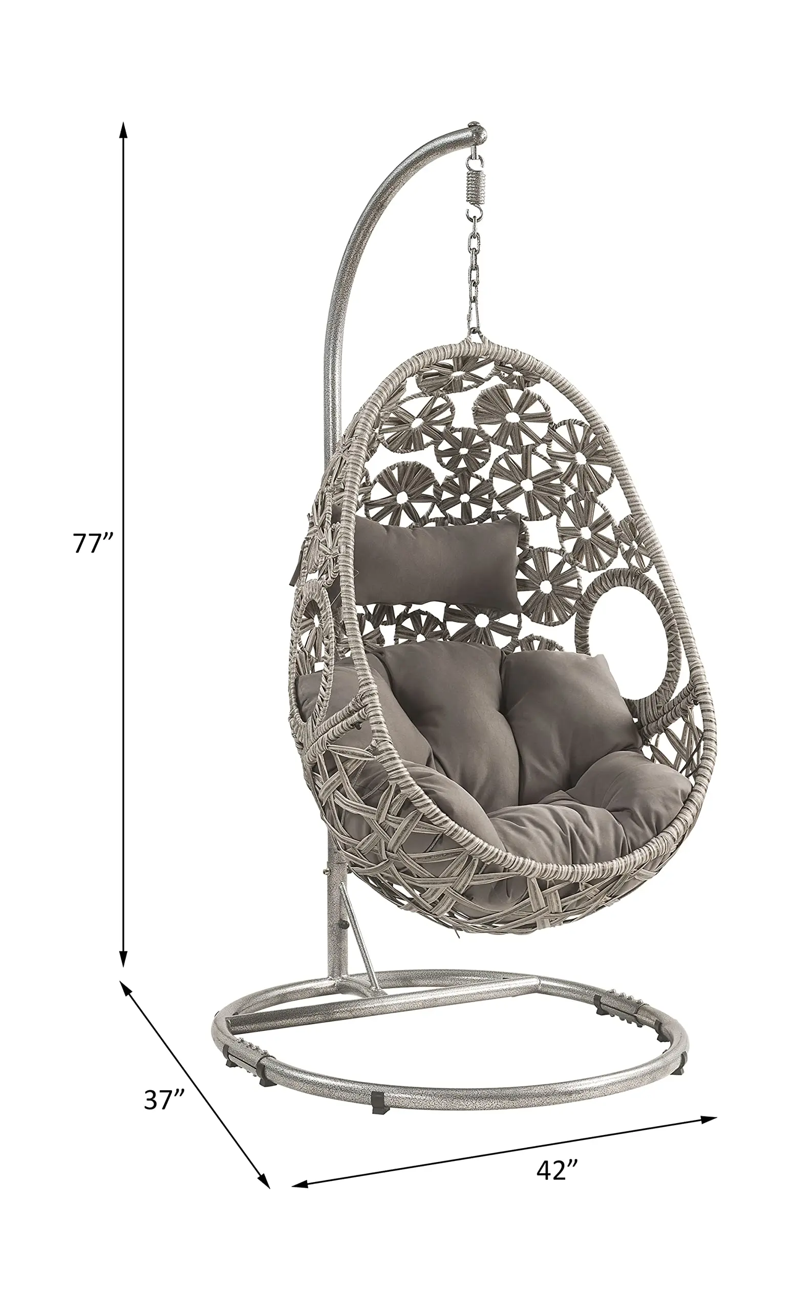 Wholesale European Style Outdoor Furniture Modern Luxury Patio Garden Balcony Rattan Adult Egg Swing Chair Seat with Stand