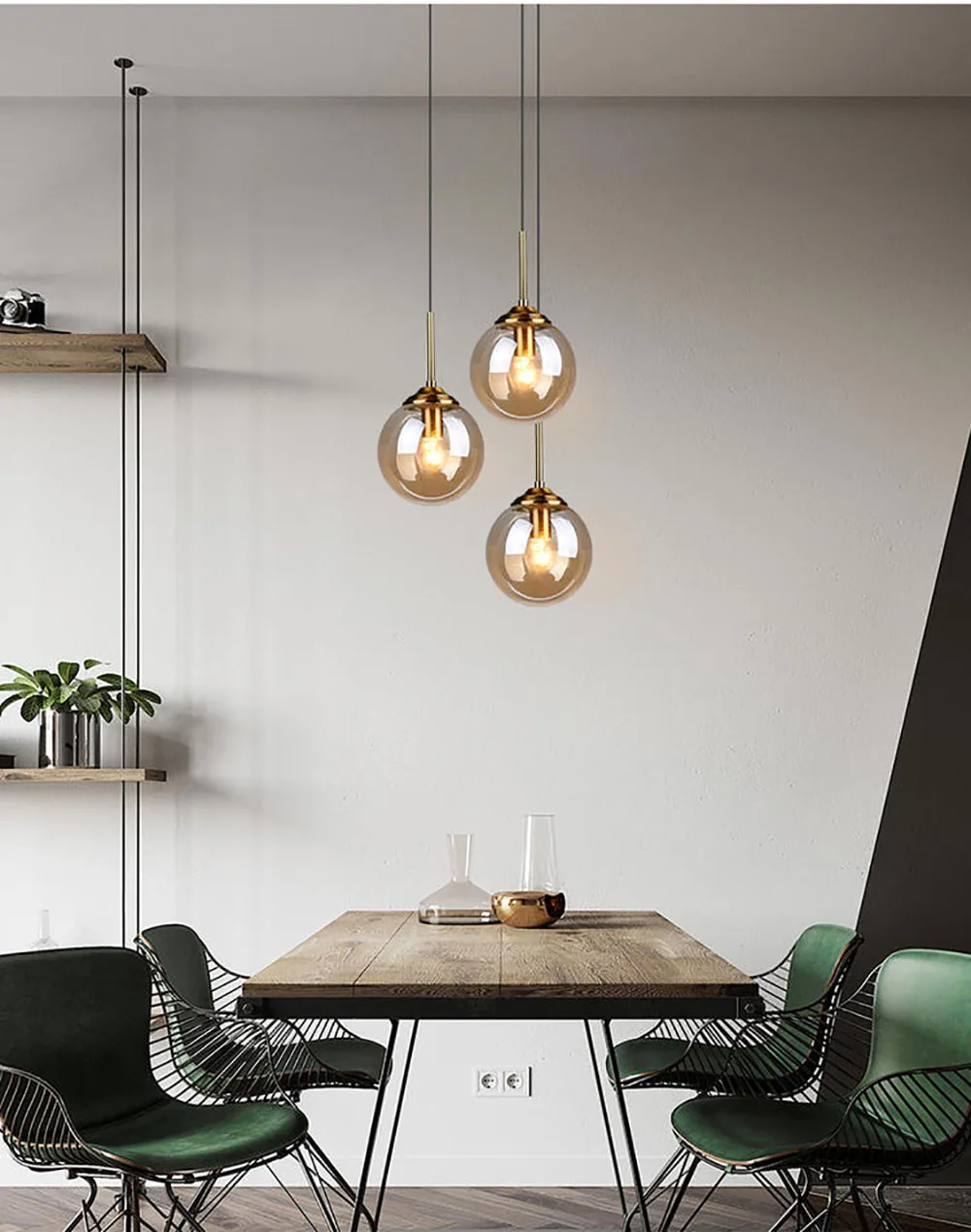 Modern Home Decor Glass Chandeliers Round Light Cheap Pendant Lights