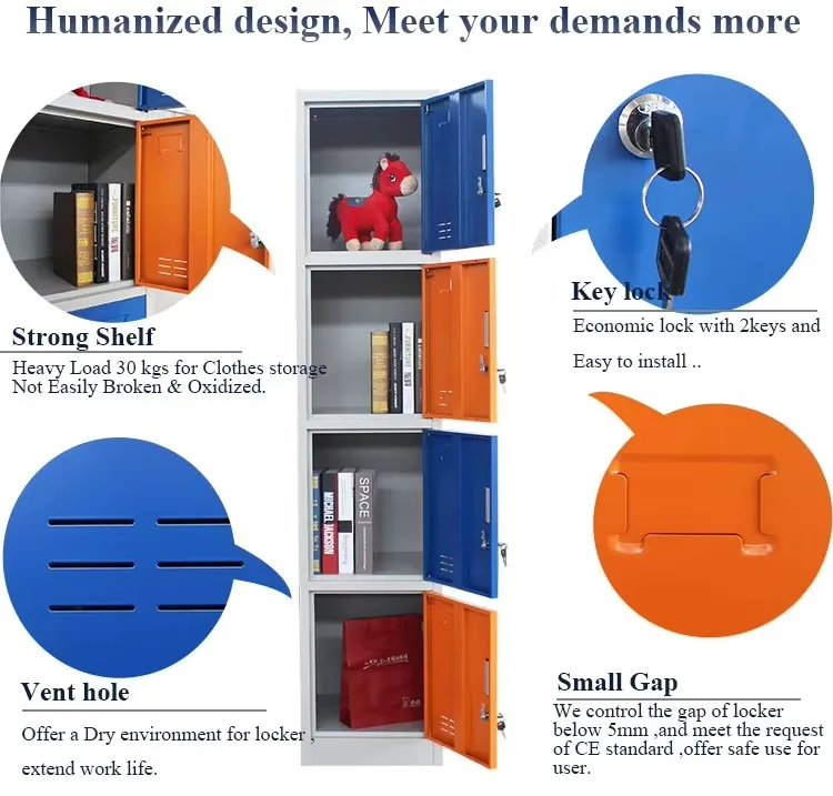 High Quality Almari Cabinet Folding 4 Doors Staff Clothes Wardrobe With Best Price