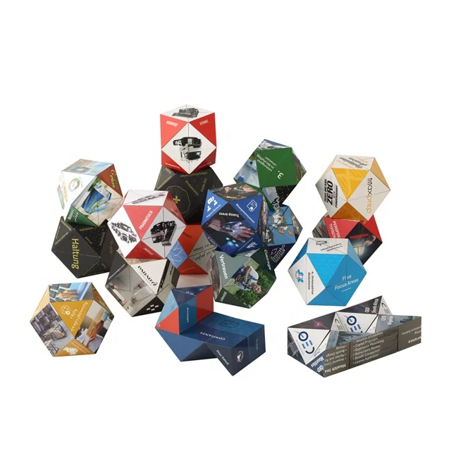 
2019 New Eco-Friendly Advertising Promotional Magic Cube custom folding educational puzzle toy 