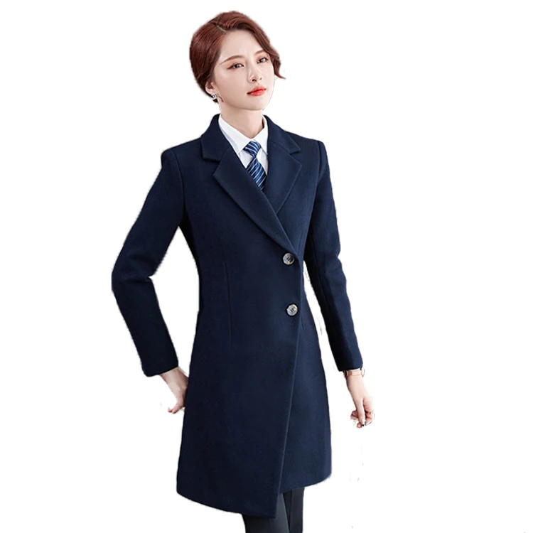 2021 Men And Women Work Wear Bank Woolen Coat Autumn And Winter Hotel Reception Coat