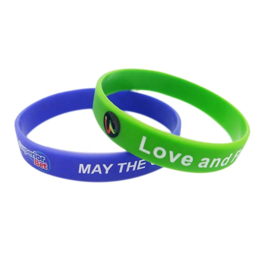 Custom made screen printed silicone rubber bands wristband