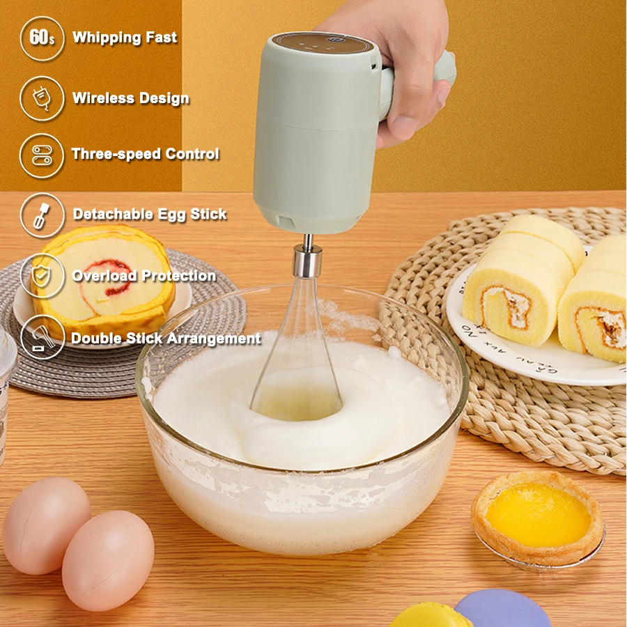 Usb Rechargeable Mixer Egg Beater Mini Portable Blender Dough Electric Kitchen Food Mixer