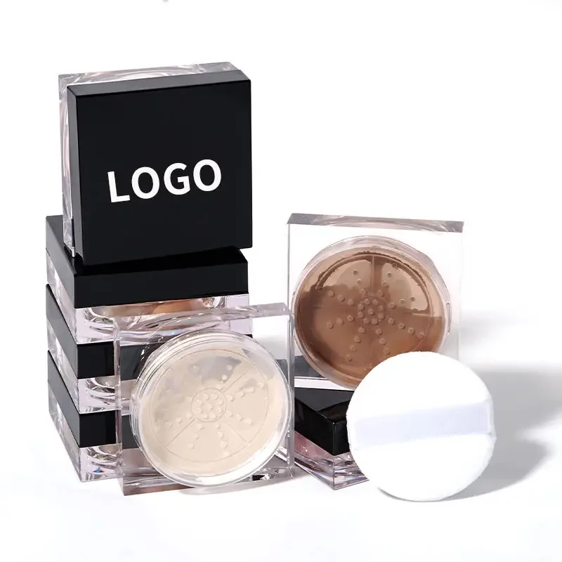 Custom High Quality Rranslucent Loose Powder Jar Maquillaje Talc Free Waterproof Fit Me Long Lasting Vegan Setting Powder