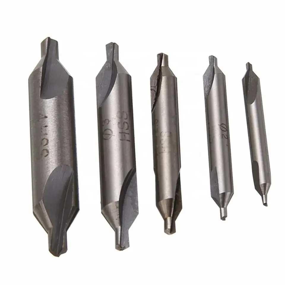 6pcs HSS Combined Center Drills 60 Degree Countersink Angle Bit Set 1.0mm 1.5mm 2.0mm 2.5mm 3.5mm 5mm Metal Drill Bit