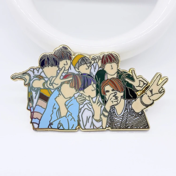
Enamel pin manufactur custom cheap kpop hard enamel lapel pin 