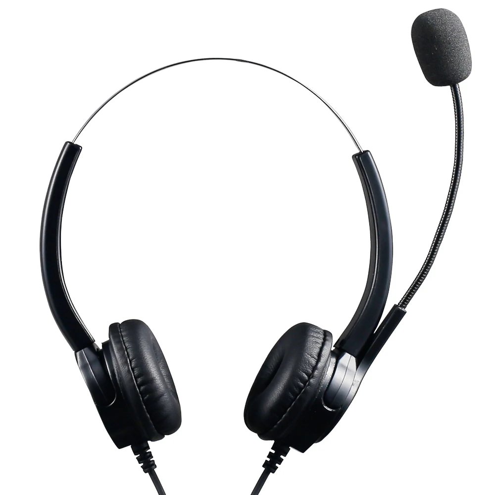 
Professional Binaural call center RJ9/RJ11 telephone headset 