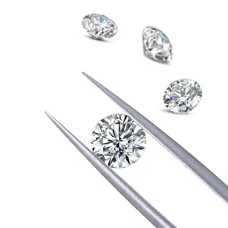 White fancy diamond color round brilliant cut 1 carats lab grown hpht rough diamond for rings