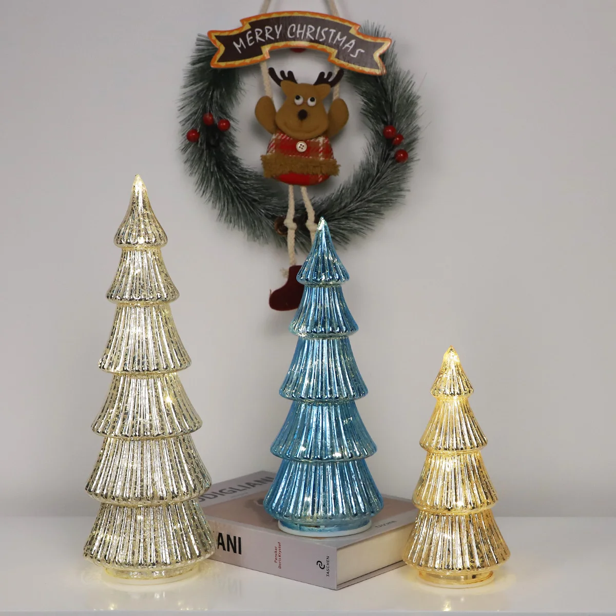 Mini Christmas Tree Artificial Tabletop Christmas Tree With Led Lights Ornaments Christmas Tree Set