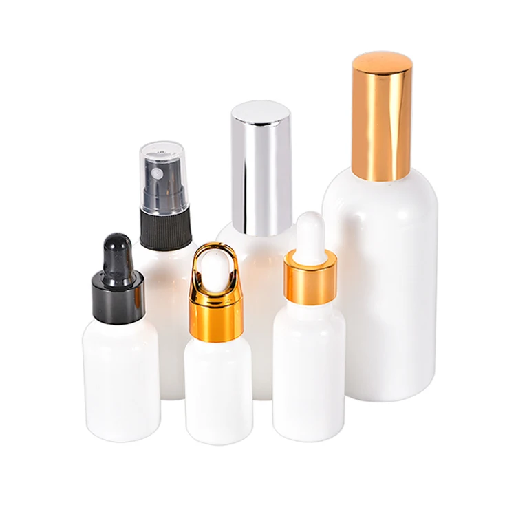 50ml 100ml Skincare Glass Spray Perfume Lotion Bottle White Porcelain Glass Dropper Bottle