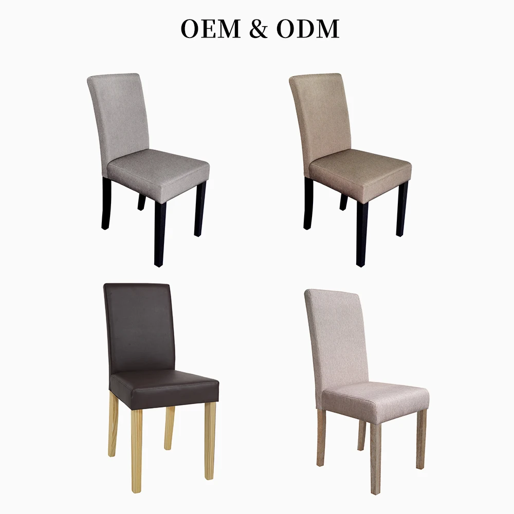 High Quality hotel Upholstered Dining Chair Kitchen PU Leather Padded Chair Solid Wood Frame Dining Room Furniture Dining Chair