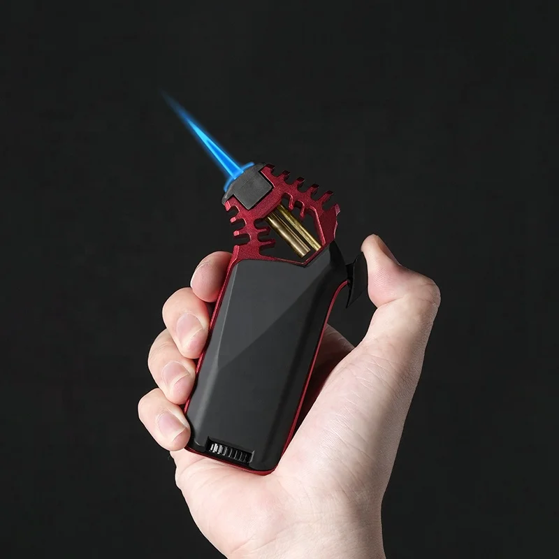 Wholesale Cigar Accessories Luxury 20 pcs Custom Cigar Lighter Refillable Adjustable Flame Gas Cigar Butane Jet Torch Lighter