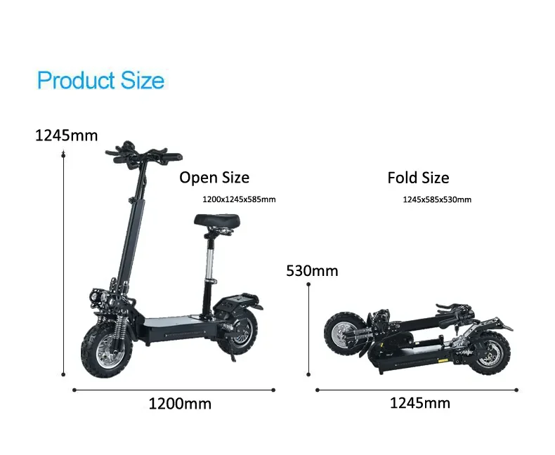 Hot Sale For Adult Two Wheels Long Range High Stand High Speed Luggage  Foldable  Electric Scooter