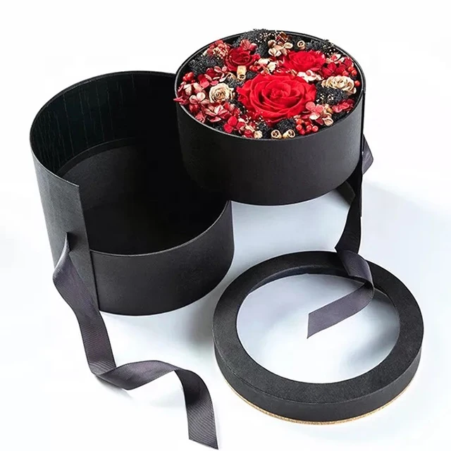 
Wholesale Round Flower Packaging Two Layer Box Gift Box 