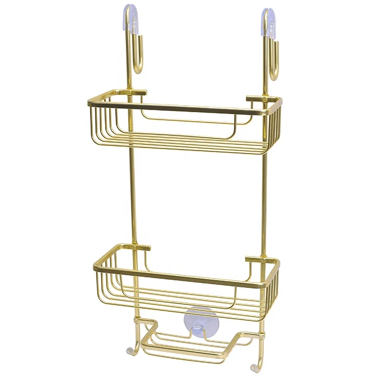 Aluminum Bathroom Toilet Kitchen Corner Wall-mounted Hanging Basket Shelf Shelf Basket Bathroom Gold Anodized