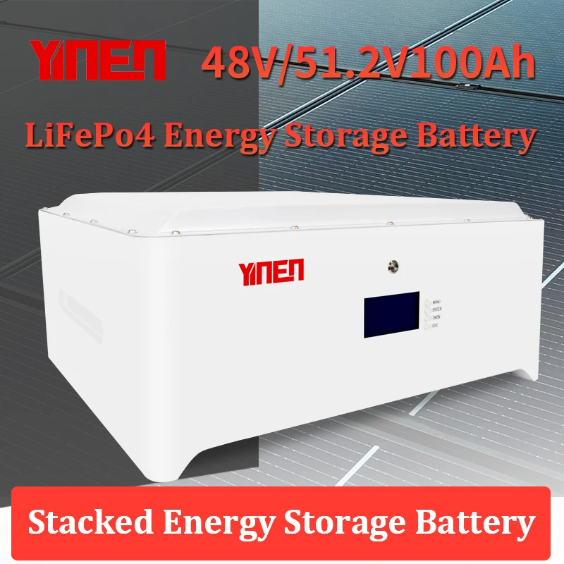 51.2V Stackable Lifepo4 Energy Storage Battery 200Ah 100Ah 51.2V 200Ah 10Kw 48V Lifepo4 Akku Battery Pack With Smart Bms