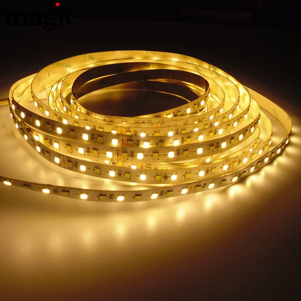120 светодиод на метр регулируемая цветовая температура SMD 2835 двухсторонняя Светодиодная лента 24 В двойная белая 2700K 3000K 6000K CCT