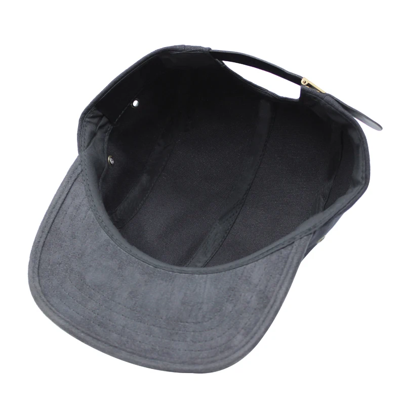custom leather patch logo 5 panel snapback camper hats caps leather strap metal buckle back camper hat cap wholesale