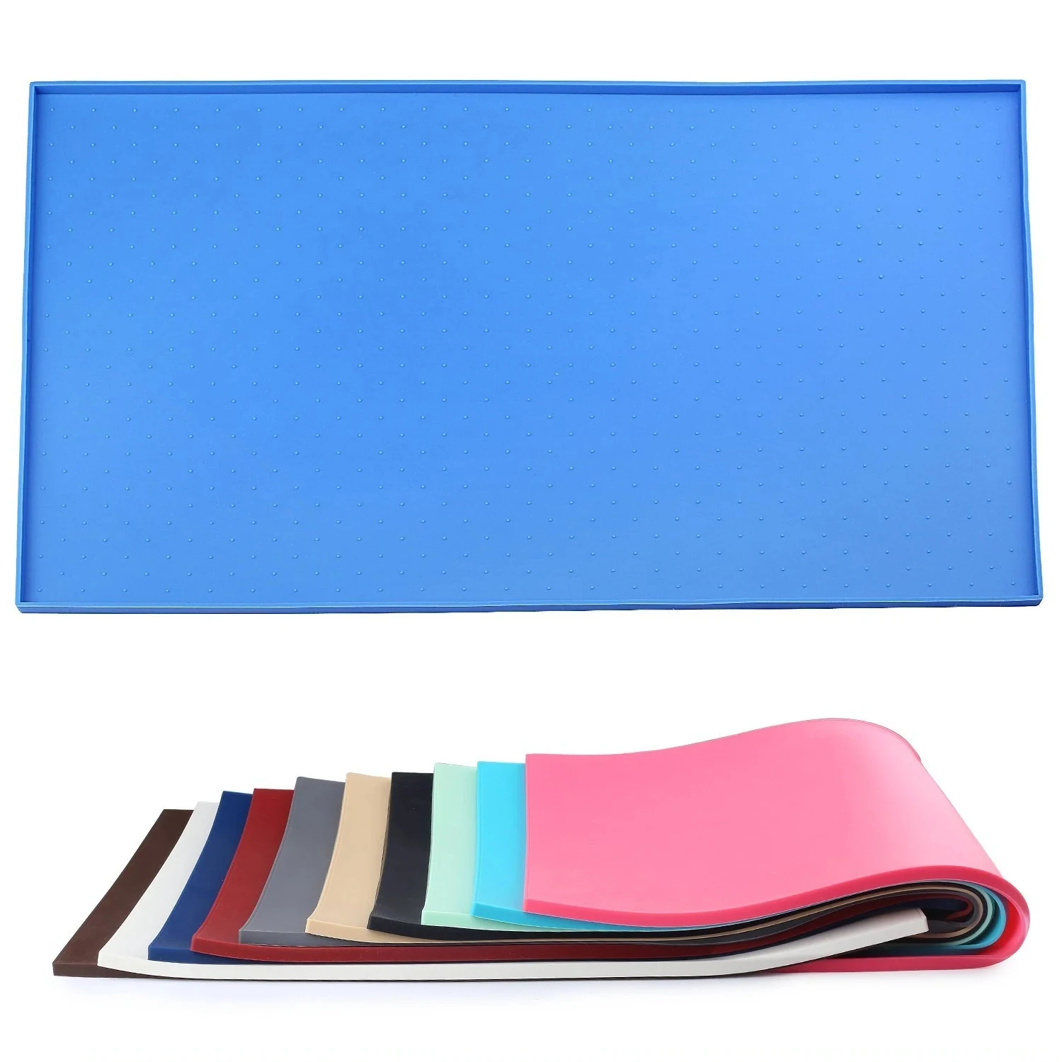 Nonslip Pet Food Mat Washable Silicone Dog Bowl Mat Waterproof Dog Food Mats for Floors