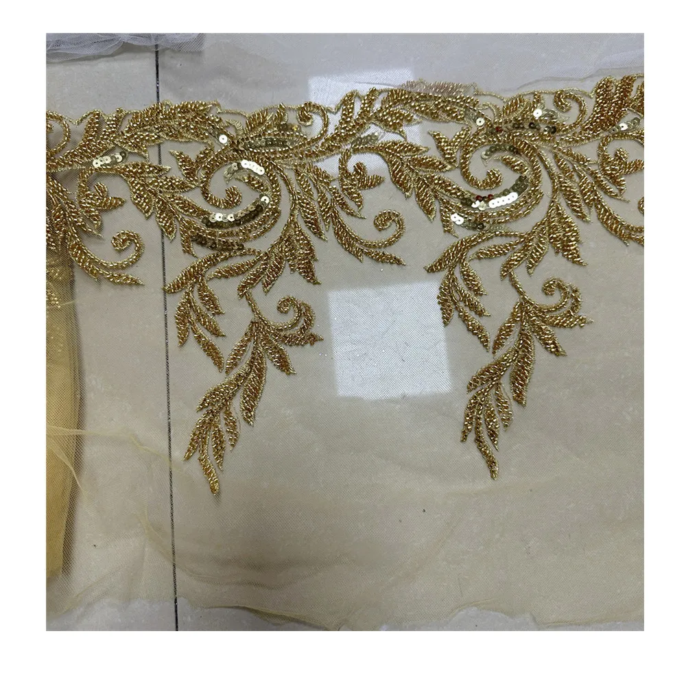 gold silver black DIY clothing sewing beautiful braided sequined pearl beaded metallic lace trims for clothes