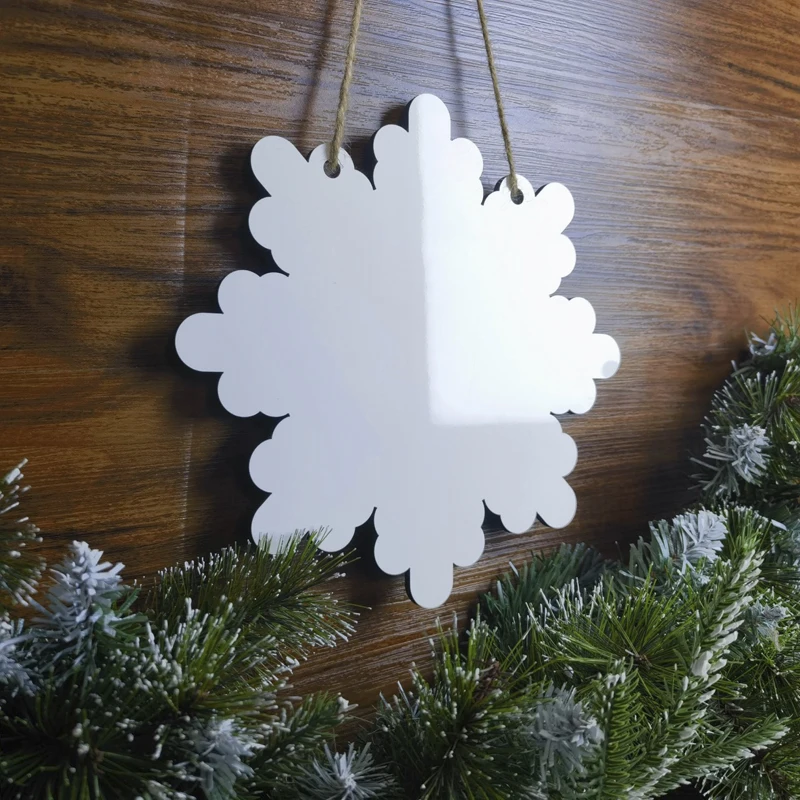 Sublimation Blank MDF Wooden Snowflake Door Hanger