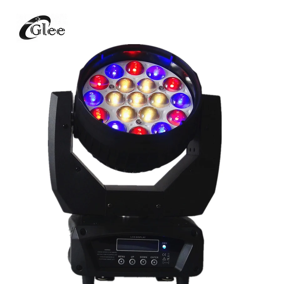 19x15w zoom RGBW Aura led wash moving head light